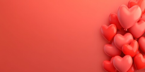 Happy Valentine's Day Banner with Colorful Heart Balloons and Pink Background for Celebrations of Love and Affection in Romantic Occasions