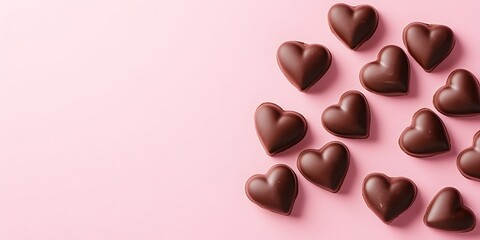 Fototapeta premium Heart shaped chocolates in Valentine's day