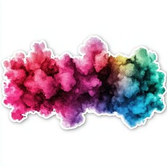 Fototapeta premium Vibrant multicolored smoke cloud illustration with abstract gradients and soft textures