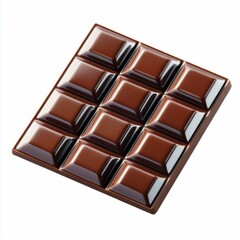 Fototapeta premium Dark Chocolate Bar Isolated on White Background
