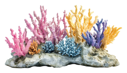 PNG Colorful coral reef decoration for aquariums