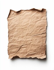 Fototapeta premium Vintage Torn Aged Paper Isolated on White Background