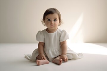 Soft light photography of a newborn baby on a white background