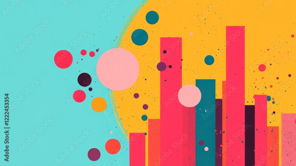 Poster Abstract Colorful Geometric Shapes with Vivid Background Elements