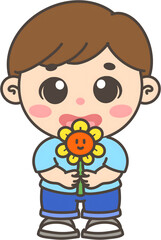 Boy with flower