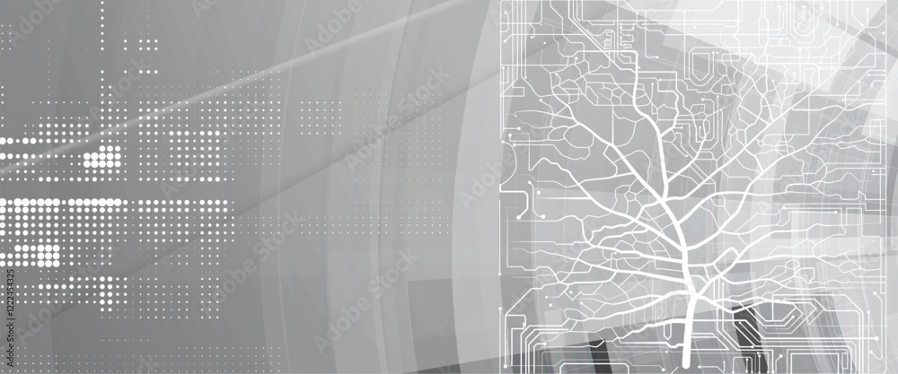 Aufkleber tree of innovation merging nature and circuit boards