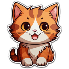  cute and adorable cat sticker cute and happy  cat sticker vector design