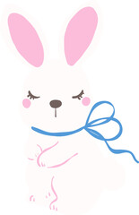 Whimsical Hand-Drawn Spring Bunny Illustration