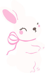 Whimsical Hand-Drawn Spring Bunny Illustration