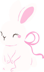 Whimsical Hand-Drawn Spring Bunny Illustration