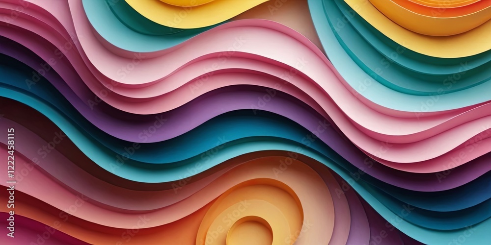 Aufkleber A colorful, abstract design with a wave-like pattern