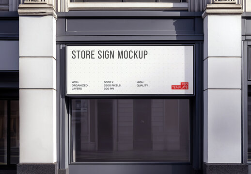 Store Outdoor Sign Mockup for Advertising and Marketing Campaigns