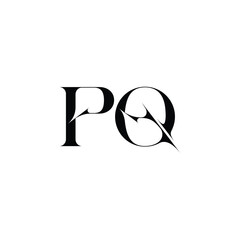 PQ monogram logo design letter text name symbol monochrome logotype alphabet character simple logo