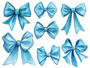 set of blue bows