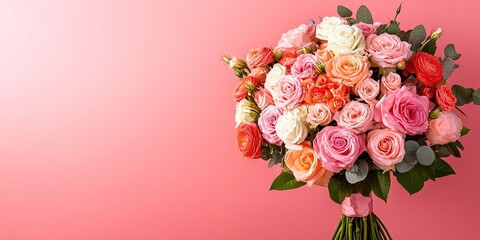 bouquet of lucky flowers, solid background