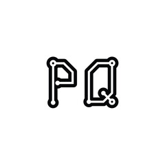 PQ monogram logo design letter text name symbol monochrome logotype alphabet character simple logo