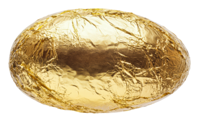 PNG Decorative golden egg wrapped in shiny foil