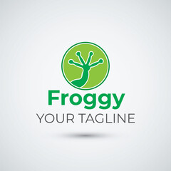 Frog logo design icon template