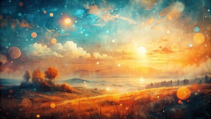 Obraz premium Abstract Vintage Orange and White Landscape Background - Grunge Texture