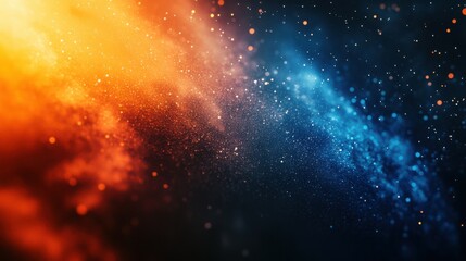 Fototapeta premium Beautiful aurora with vibrant transitions of blue and orange, creating a sleek brand background.