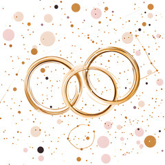 Playful and romantic wedding couple illustrations concept and wedding accessories in hand-drawn.