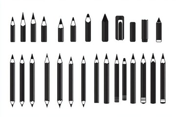 Diverse Pencils Collection: A Variety of Shapes and Sizes for Artistic Expression