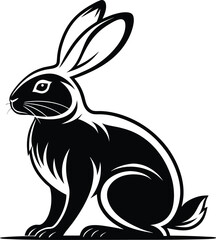 Bunny silhouette, Icon vector, Easter Design