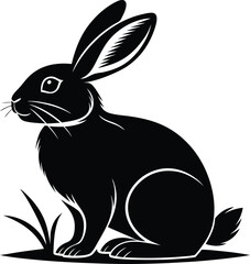 Bunny silhouette, Icon vector, Easter Design