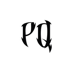PQ monogram logo design letter text name symbol monochrome logotype alphabet character simple logo