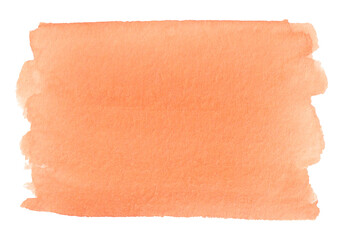 Watercolor stain of orange color for design.