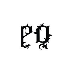 PQ monogram logo design letter text name symbol monochrome logotype alphabet character simple logo