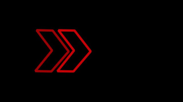 Animated Arrow direction sign on black background, Direction banner. 