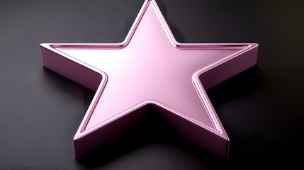 Fototapeta premium Pink Metallic Star 3D Render, Award, Achievement, Success, Luxury, Elegant, Geometric Shape, Design Element