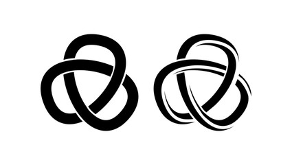 Celtic Knot symbol, black isolated silhouette