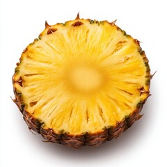 Fresh Pineapple Slice on White Background for Healthy Lifestyle
