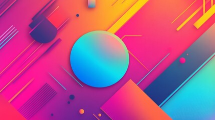 Obraz premium Abstract Colorful Geometric Design with Vibrant Hues and Dynamic Shapes