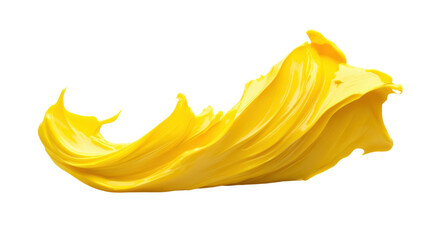 Yellow paint splash on transparent background 
