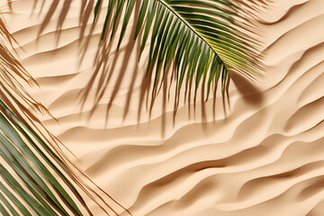 Obraz premium Summer background with sand and palm tree 