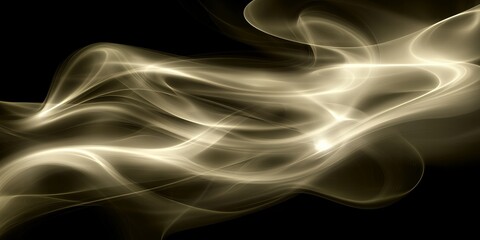 Obraz premium Abstract Gold Smoke Waves Elegant Swirling Design Dark Background Luxury Texture