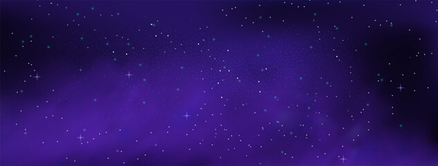 Starry night sky with astrological constellations. Space stars background.Space nebula and glittering stardust.