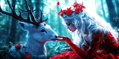 fairytale storybook scene concept in idyllic setting