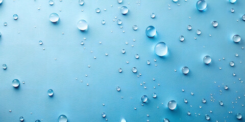 Refreshing Water Droplet Background on Light Blue Surface for World Water Day Concept
