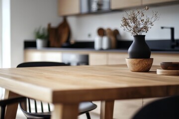 Stylish wooden kitchen table to enhance your interior decor.