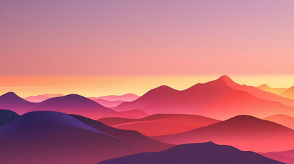 Tranquil Mountain Sunset with Smooth Gradients – Perfect for Nature Themes
