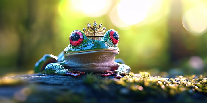 anthropomorphized frog prince charming