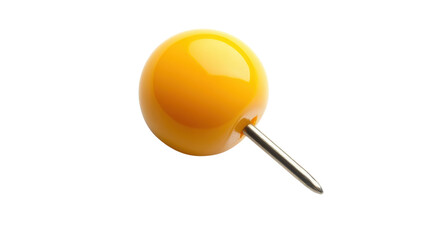 Yellow pin on transparent background 