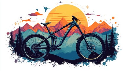 Mountain Bike trendy creative cute abstract vector illustration colorful useful design.eps