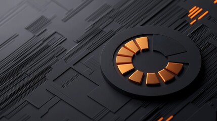 modern Glowing Icons on Dark Background with Abstract concept Elements