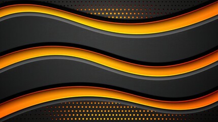 Abstract Orange and Black Wave Design: Dynamic Curves and Vibrant Hues