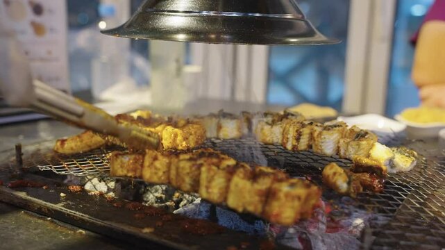 Korean Eel Grilling on Barbecue with Smoke and Coals, Busan Style Jangeo Gui